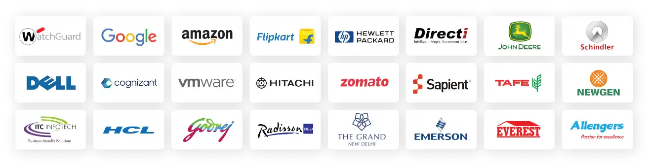 Recruiter logos including Google, Amazon, Flipkart, Dell, IBM, HCL, Wipro, TCS, Hewlett Packard, Directi, Zomato, and Sapient
